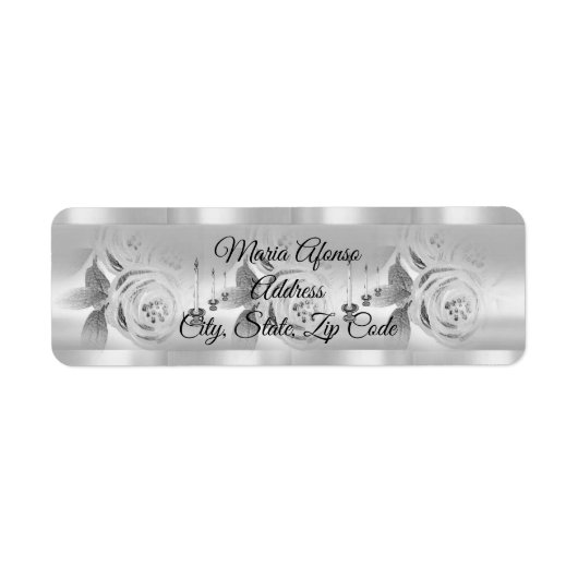 Bougies étiquettes de adresse Rose d'argent (Devant)