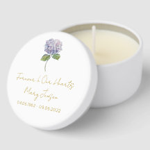 Bougies funéraires miniatures à l'hydrangea simple