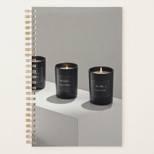 Bougies minimalistes en ligne noire avec de minusc