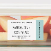 Bougies parfumées Vert Bleu Étiquette (Apposé)