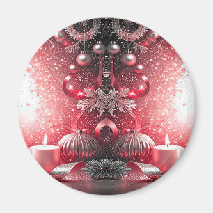 Bougies rouges Magnet de Noël décoratif