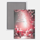 Bougies rouges Magnet de Noël décoratif (Recto/Verso)