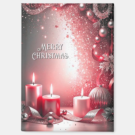 Bougies rouges Magnet de Noël décoratif (Recto)