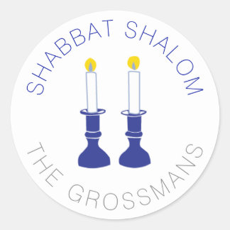 Bougies Shabbat Shalom Autocollants personnalisés