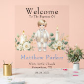 Bougies vertes Boy Baptism Affiche de bienvenue (Mariage)