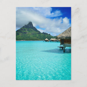 Bougots d'eau en Bora Bora carte postale verticale