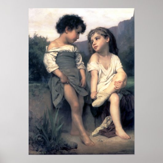 Bouguereau - Au Bord du Ruisseau Poster (Voorkant)