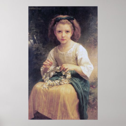 Bouguereau - Child Braiding A Crown, 1874 Poster (Voorkant)