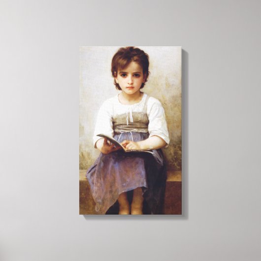 Bouguereau de harde lesson canvas afdruk (Voorkant)