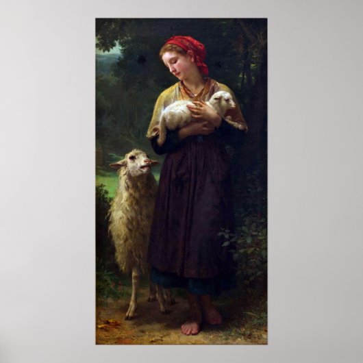 Bouguereau - De Herderin Poster (Voorkant)