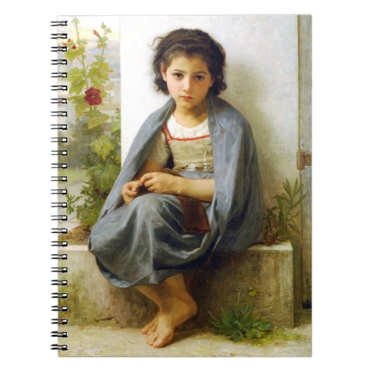 Bouguereau de kleine knitter notitieboek (Voorkant)