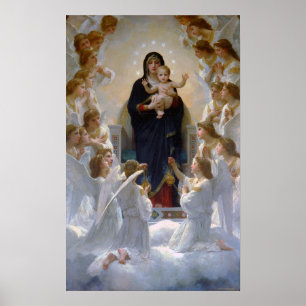 Bouguereau - De Maagd met engelen 1900 Poster