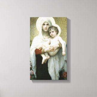 Bouguereau - De Madonna van de Rozen Canvas Afdruk