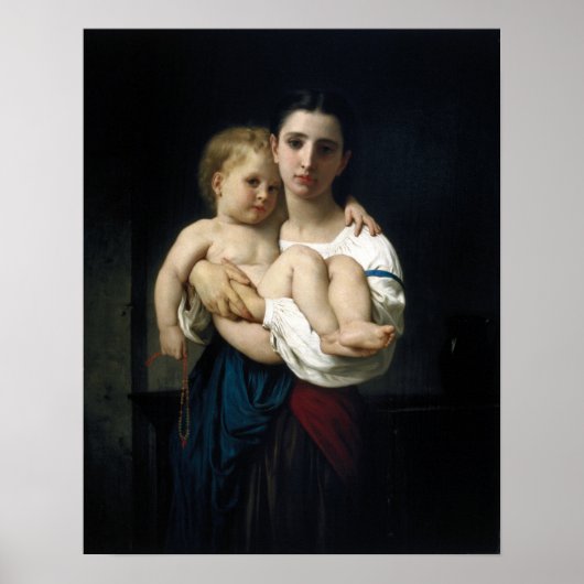 Bouguereau - De Oudere Zus Poster (Voorkant)