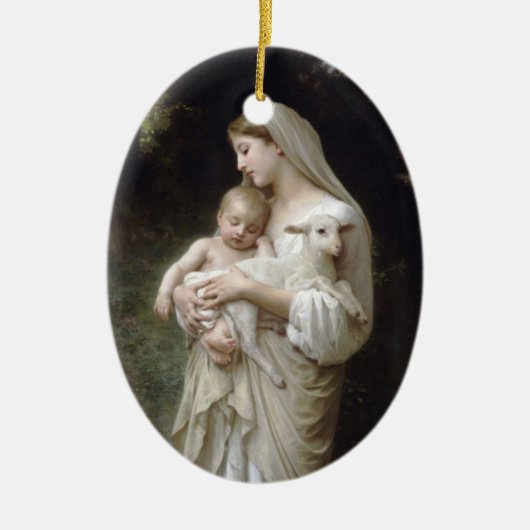 Bouguereau Innocence Oval Ornament (Voorkant)