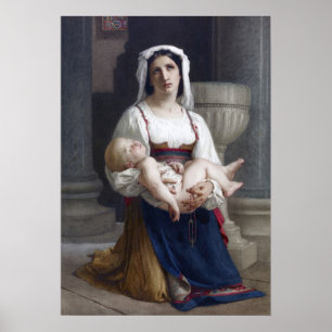 Bouguereau - Italiaanse paasant Kneeling Poster