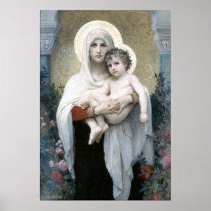 Bouguereau - La Madone aux Rozen Poster