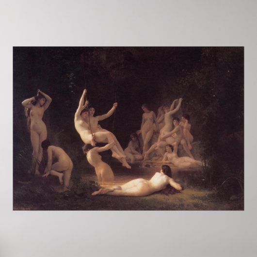 Bouguereau - La Nymphee Poster (Voorkant)