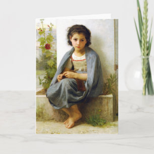 Bouguereau la petite carte de voeux de tricoteuse