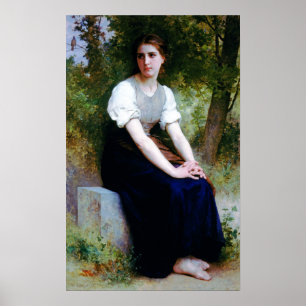 Bouguereau - Lied van de Nachtegaal Poster