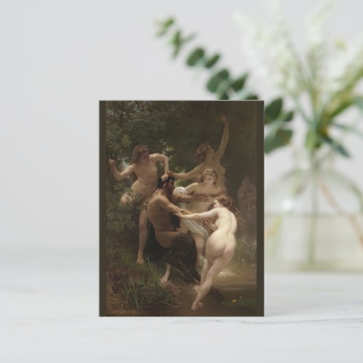 Bouguereau Nymphs en Satyr Briefkaart (Staand voorkant)