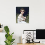 Bouguereau - Petite Fille au Bouquet Poster (Thuiskantoor)