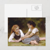 Bouguereau's 1882 The Nut Gatherers Les noisettes Briefkaart (Voorkant / Achterkant)
