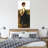 Bouguereau's De jonge herderin (1895) Canvas Afdruk (Insitu (Slaapkamer))