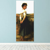 Bouguereau's De jonge herderin (1895) Canvas Afdruk (Insitu (Houten vloer))