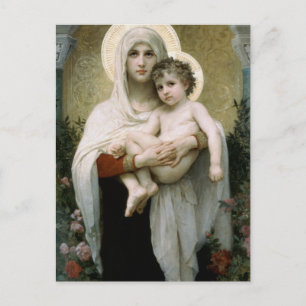Bouguereau's De Madonna van de Rozen (1903) Briefkaart