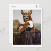 Bouguereau's Dearest Deer Shepherdess Briefkaart (Voorkant / Achterkant)