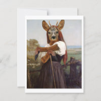 Bouguereau's Dearest Deer Shepherdess