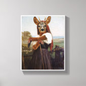 Bouguereau's Dearest Deer Shepherdess Canvas Afdruk (Voorkant)