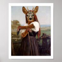 Bouguereau's Dearest Deer Shepherdess