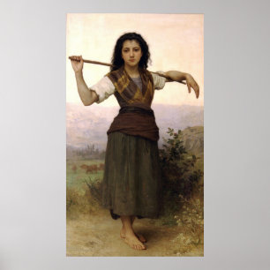 Bouguereau's Klassieke 1889 die de herderheid schi Poster