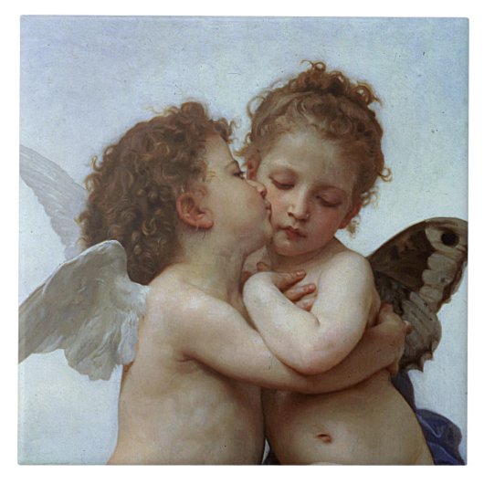 Bouguereau's L'Amour et Psyche, enfants (Cupid) Tegeltje (Voorkant)