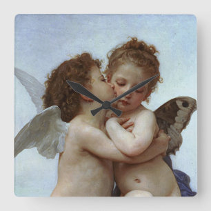 Bouguereau's L'Amour et Psyche, enfants (Cupid) Vierkante Klok