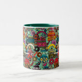 Bouilloire indienne verte à deux tons café Mug (Centre)