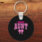 Boujee Aunt Nk Checkered Bow Birthday Family Match Sleutelhanger (Voorkant)