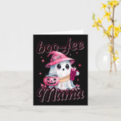 Boujee Boo Jee Spooky Ghost Pink Halloween Pumpkin Kaart (Gele Bloem)