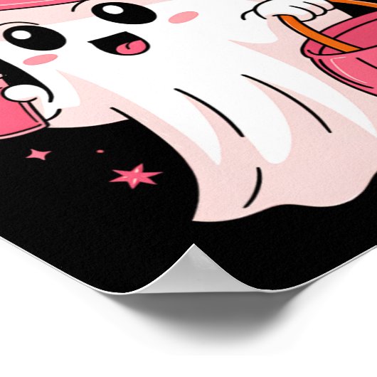 Boujee Boo Jee Spooky Ghost Pink Halloween Pumpkin Poster (Hoek)