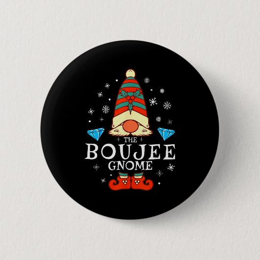 Boujee Kabouter Xmas Familie Matching Groep Kerstm Ronde Button 5,7 Cm (Voorkant)