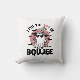 Boujee spook Halloween vintage graveerontwerp_1 Kussen