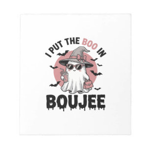 Boujee spook Halloween vintage graveerontwerp_1 Notitieblok