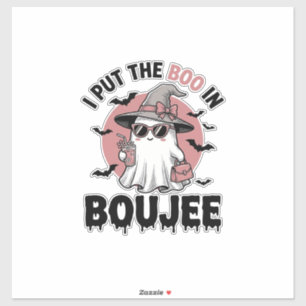 Boujee spook Halloween vintage graveerontwerp_1 Sticker