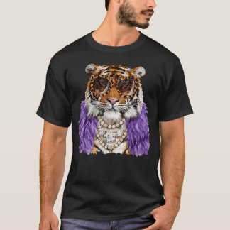 Boujee Tijger Luipaard Zonnebril Grappig Dier T-shirt