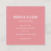 boulangerie à fleurs rose logo carré carte de visi (Dos)