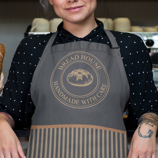 Boulangerie à rayures rustiques Personnel Tablier 
