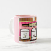 Boulangerie à thème rose Paris Pâtisserie Mug (Devant gauche)