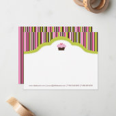 Boulangerie amusante | Cartes pour notes Cupcake (Devant/Arrière en situation)